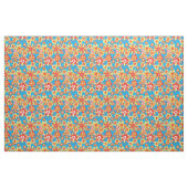 Ditsy Orange Blumenmuster auf türkisfarbenem Stoff (Fat Quarter (45,7 x 55,9 cm))