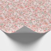 Ditsy Pink Christmas Floral Holly Geschenkpapier (Ecke)