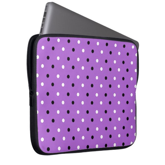 Ditsy Polka Dots auf Lila Laptop-Sieb Laptopschutzhülle (Vorne Rechts)