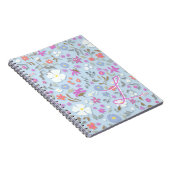 Ditsy Pop Floral Art Himmelblau Initiale Notizblock (Rechte Seite)