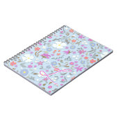 Ditsy Pop Floral Art Sky Blue Initial Notizblock (Linke Seite)