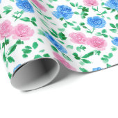 Ditsy Preppy Grandmillenial Rosen Spring Geschenkpapier (Rolleneckpunkt)