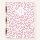 Ditsy Preppy Pink Bow Monogram Notizblock (Vorderseite)