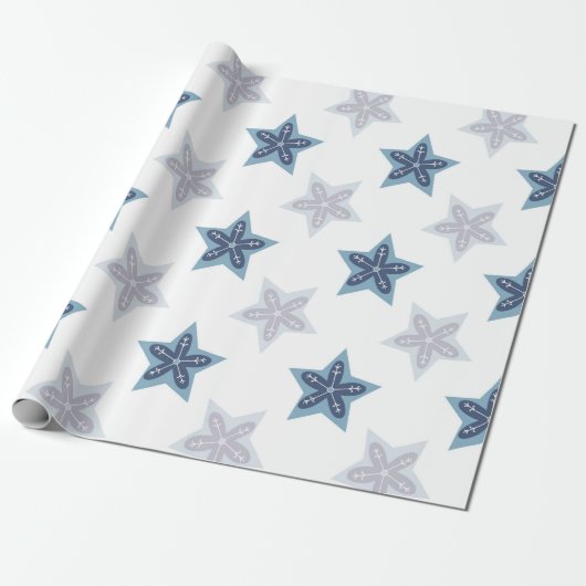 Ditsy-Schneeflocken-Muster Hintergrundtexturen Geschenkpapier (Ungerollt)