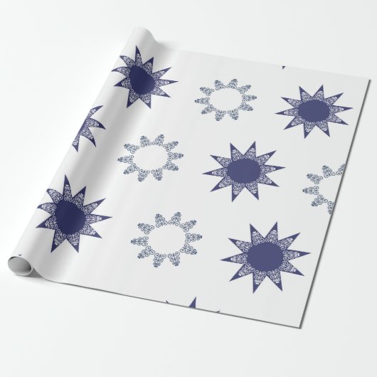 Ditsy-Schneeflocken-Muster Hintergrundtexturen Geschenkpapier (Ungerollt)