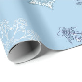 Ditsy-Schneeflocken-Muster Hintergrundtexturen Geschenkpapier (Rolleneckpunkt)