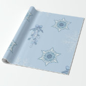 Ditsy-Schneeflocken-Muster Hintergrundtexturen Geschenkpapier (Ungerollt)