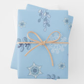 Ditsy-Schneeflocken-Muster Hintergrundtexturen Geschenkpapier Set (Beispiel)