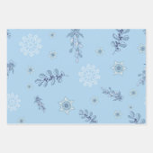 Ditsy-Schneeflocken-Muster Hintergrundtexturen Geschenkpapier Set (Vorderseite)