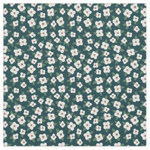 Ditsy Schwarz-Weiß-Blume Muster Stoff