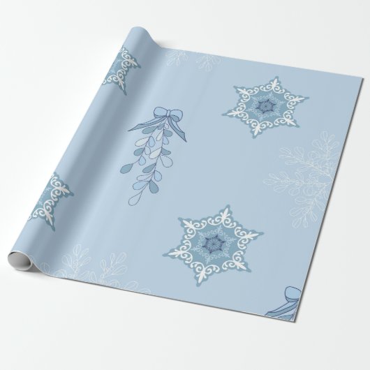 Ditsy Snowflake pattern backgrounds textures Geschenkpapier (Ungerollt)