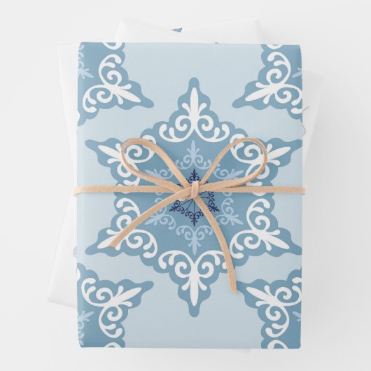 Ditsy Snowflake pattern backgrounds textures Geschenkpapier Set (Beispiel)