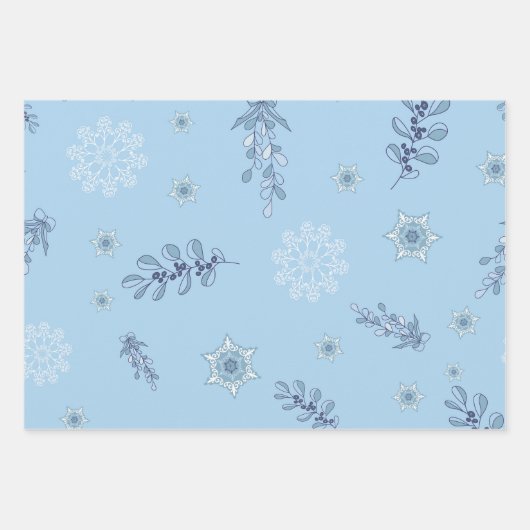 Ditsy Snowflake pattern backgrounds textures Geschenkpapier Set (Vorderseite)