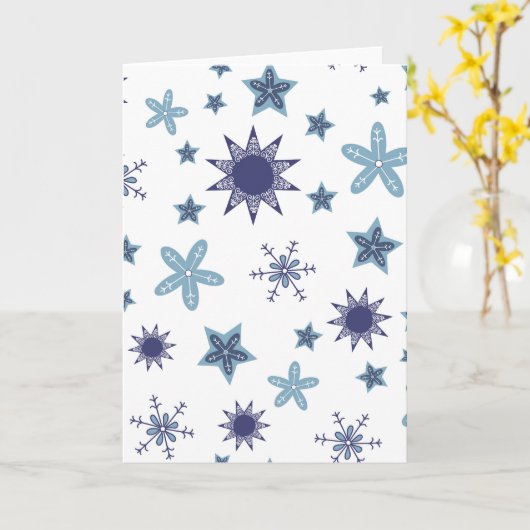 Ditsy Snowflake pattern backgrounds textures Karte (Gelbe Blume)
