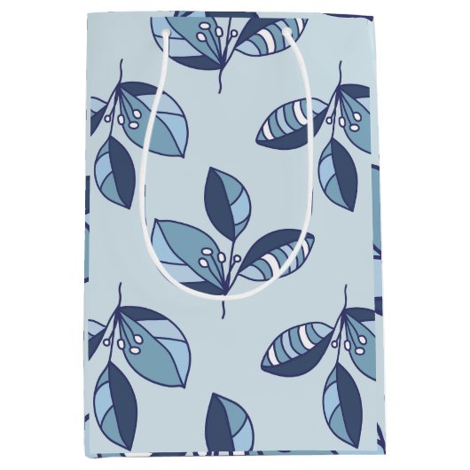 Ditsy Snowflake pattern backgrounds textures Mittlere Geschenktüte (Vorderseite)