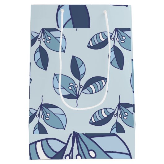 Ditsy Snowflake pattern backgrounds textures Mittlere Geschenktüte (Rückseite)