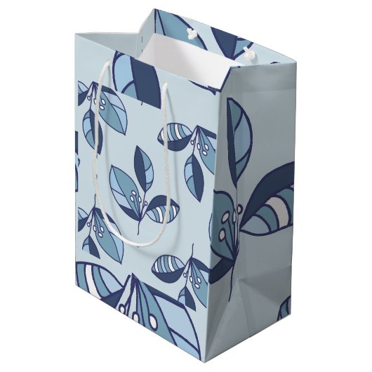 Ditsy Snowflake pattern backgrounds textures Mittlere Geschenktüte (Rückseite Schrägansicht)