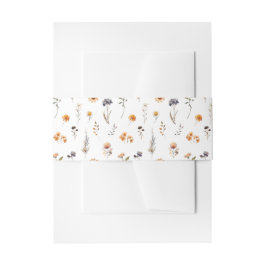 Ditsy Sunflowers & Wildblumen Hochzeit im Herbst Einladungsbanderole