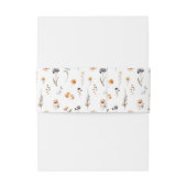 Ditsy Sunflowers & Wildblumen Hochzeit im Herbst Einladungsbanderole (Rückseitenbeispiel)