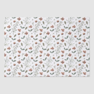 Ditsy Woodsy Sienna Brown und Rose Dogwood Floral Seidenpapier