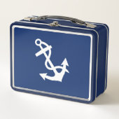 Ditty Bag_White Anchor_boat & nautic inspiriert Metall Brotdose (Vorderseite)