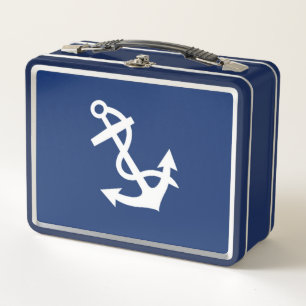 Ditty Bag_White Anchor_boat & nautic inspiriert Metall Brotdose