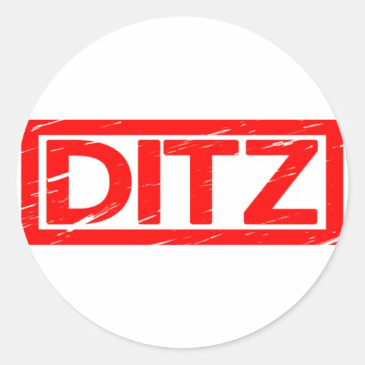 Ditz Briefmarke Runder Aufkleber (Vorderseite)