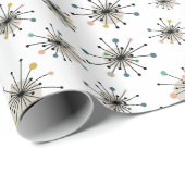 Ditzy Atomy Sternexplosion Retro Mitte Jahrhundert Geschenkpapier (Rolleneckpunkt)