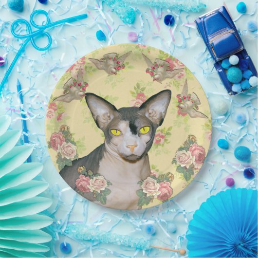 Ditzy BlumenSphynx Katzen-Tauben-Party Pappteller (Party)