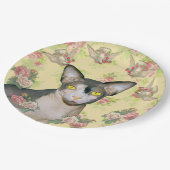 Ditzy BlumenSphynx Katzen-Tauben-Party Pappteller (Schrägansicht)