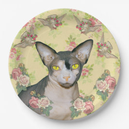 Ditzy BlumenSphynx Katzen-Tauben-Party Pappteller
