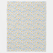 Ditzy Daisies auf Blue Custom Fleece Blanket (Vorderseite)