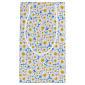 Ditzy Daisis auf Blue Custom Small Geschenktasche Kleine Geschenktüte (Vorderseite)