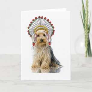 Ditzy Dogs~Original Notecard~Yorkie Feiertagskarte