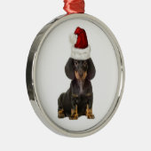 Ditzy Dogs~Original Ornament~Dachshund Silbernes Ornament (Rechts)