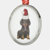 Ditzy Dogs~Original Ornament~Dachshund Silbernes Ornament (Links)