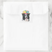 Ditzy Dogs~Original Sticker~Border Collie Quadratischer Aufkleber (Tasche)