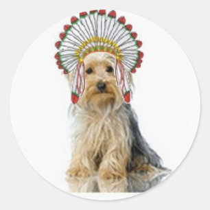 Ditzy Dogs~Original Sticker~Yorkie Runder Aufkleber