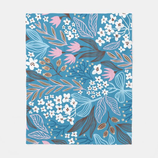 Ditzy Floral: Vintages Federdesign. Fleecedecke (Vorderseite)