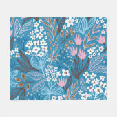 Ditzy Floral: Vintages Federdesign. Fleecedecke (Vorderseite (Horizontal))