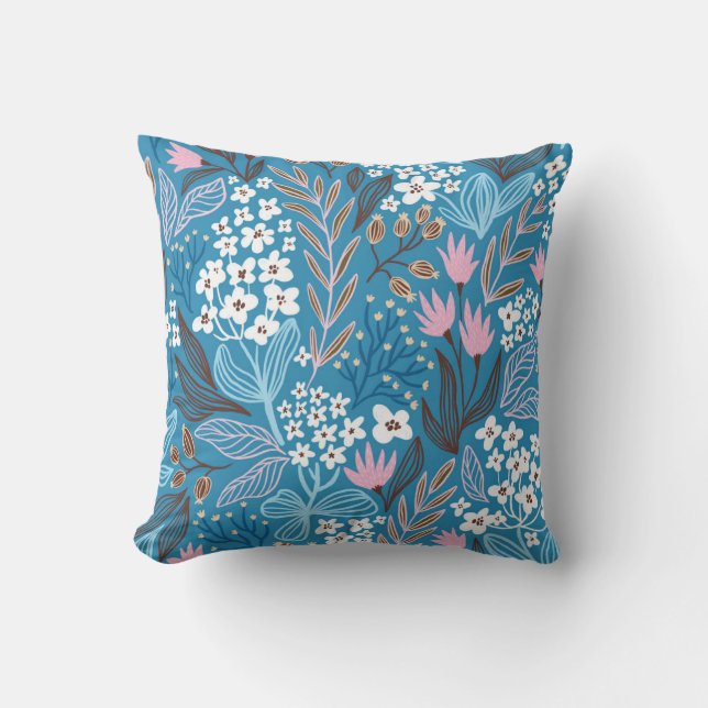 Ditzy Floral: Vintages Federdesign. Kissen (Vorderseite)
