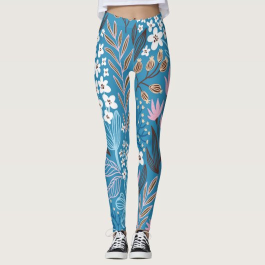 Ditzy Floral: Vintages Federdesign. Leggings (Vorderseite)