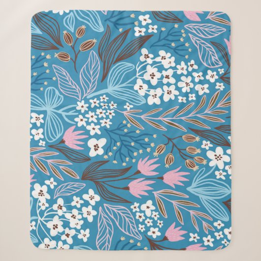 Ditzy Floral: Vintages Federdesign. Sherpadecke (Vorderseite)