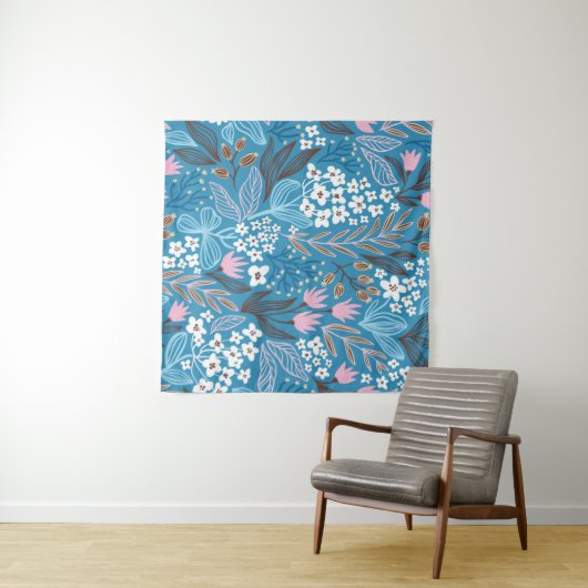 Ditzy Floral: Vintages Federdesign. Wandteppich (Beispiel (Horizontal))