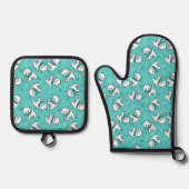 Ditzy Kittens Ofenhandschuh & Topflappen-Set (Vorderseite)