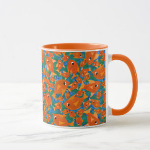 Ditzy Orange fischen auf Sea Green und Blue Tasse