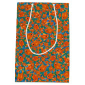 Ditzy Orange Fish on Sea Green and Blue Gift Bag Mittlere Geschenktüte (Rückseite)