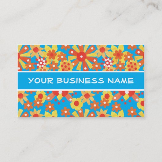 Ditzy Orange Floral Business Card zum Anpassen Visitenkarte (Vorderseite)