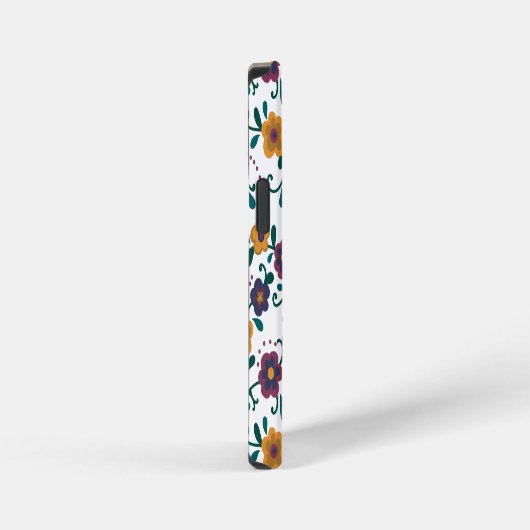 Ditzy Retro Daisy aus den 70er Jahren in Jewel Ton iPhone Hülle (Rechte Seite)