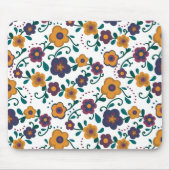 Ditzy Retro Daisy aus den 70er Jahren in Jewel Ton Mousepad (Vorne)